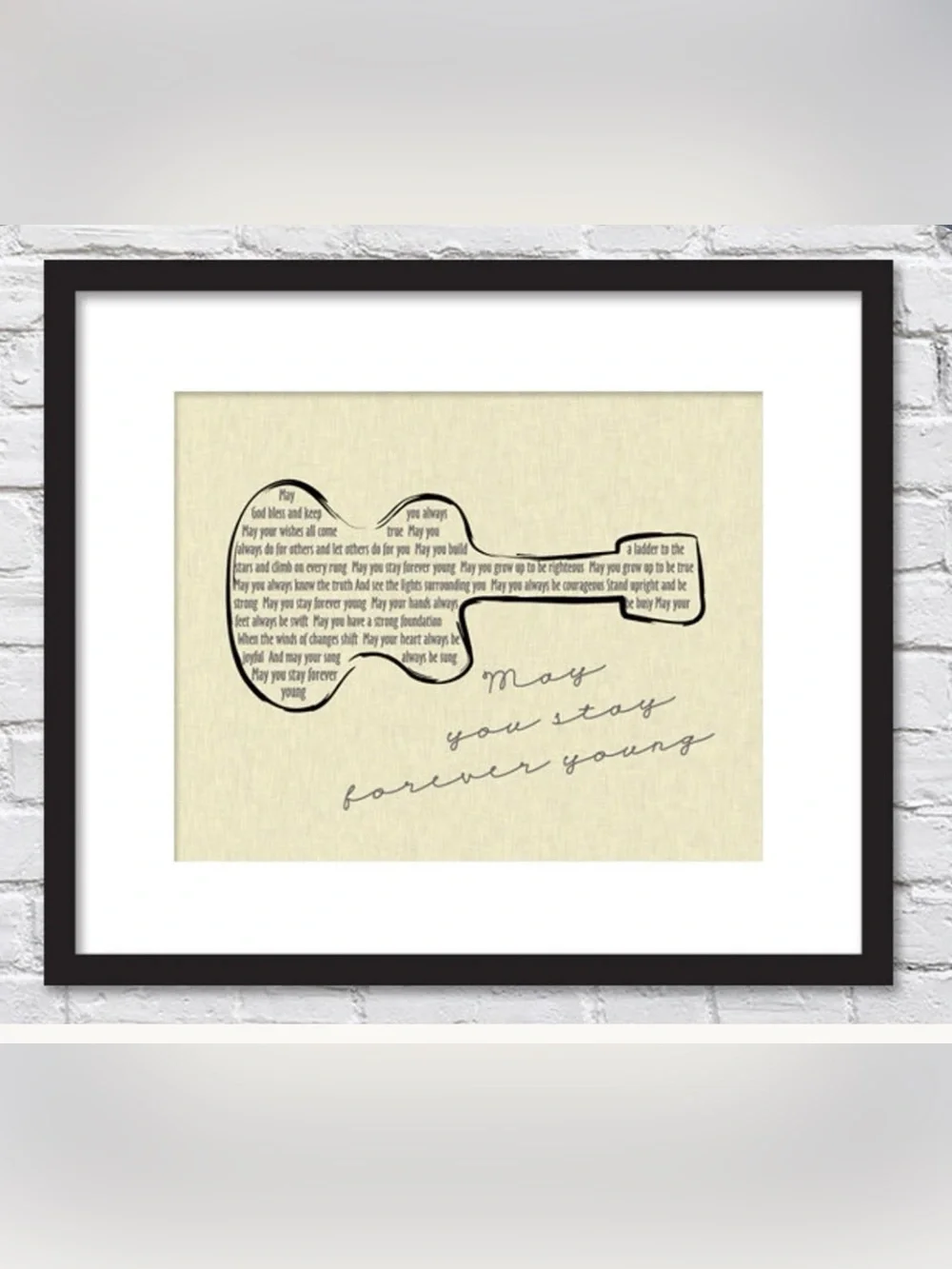 May You Stay Forever Young Wall Art Print - Beige